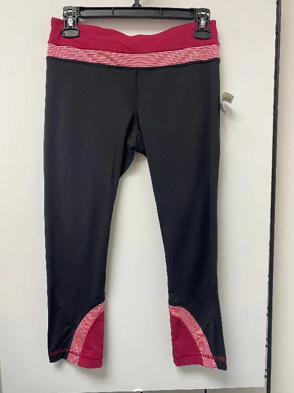 Athletic Leggings Capris By Lululemon In Black & Pink, Size: 6