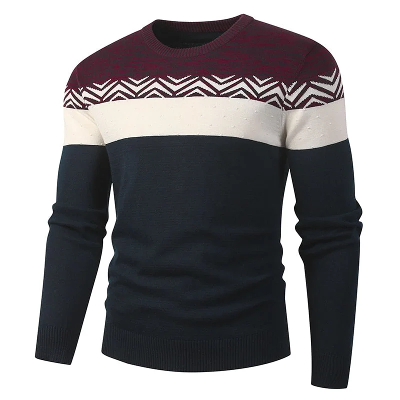 Casual O-Neck Collar Standard Wool Knitted Pullover Sweater for Men