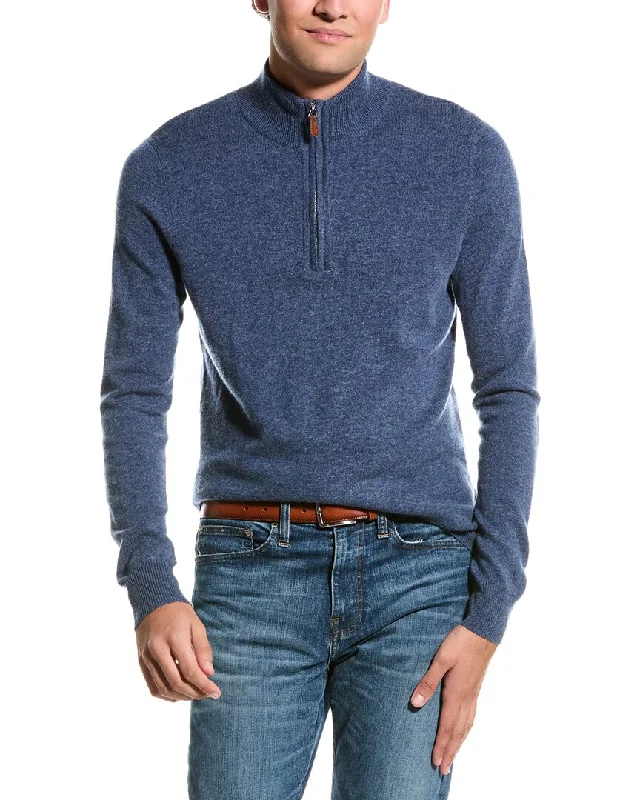 Kier+J Quarter Zip Wool & Cashmere-Blend Sweater