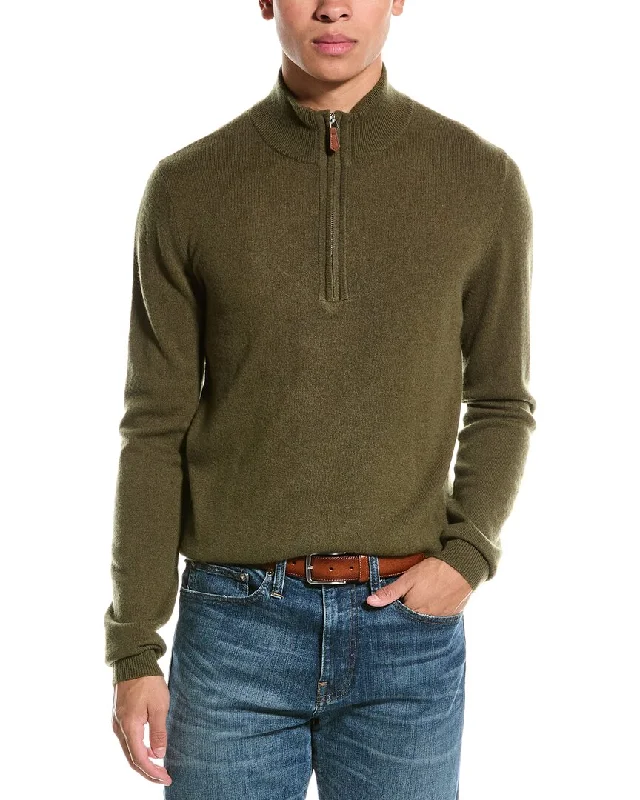 Kier+J Wool & Cashmere-Blend 1/4-Zip Mock Sweater