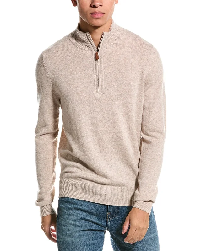 Kier+J Wool & Cashmere-Blend 1/4-Zip Mock Sweater