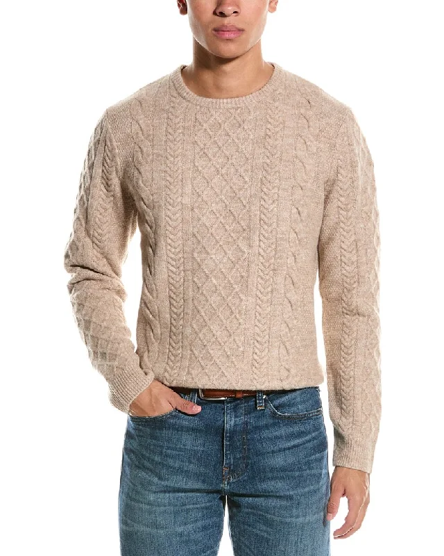 Paisley & Gray Cable Wool-Blend Crewneck Sweater