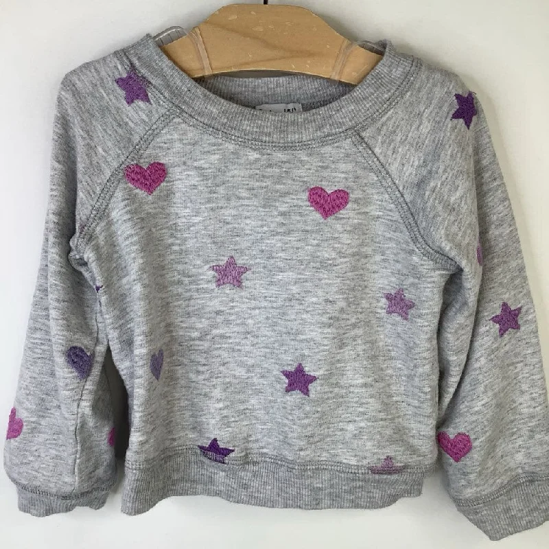 Size 12-18m: Splendid Grey/Purple Stars & Hearts Sweater