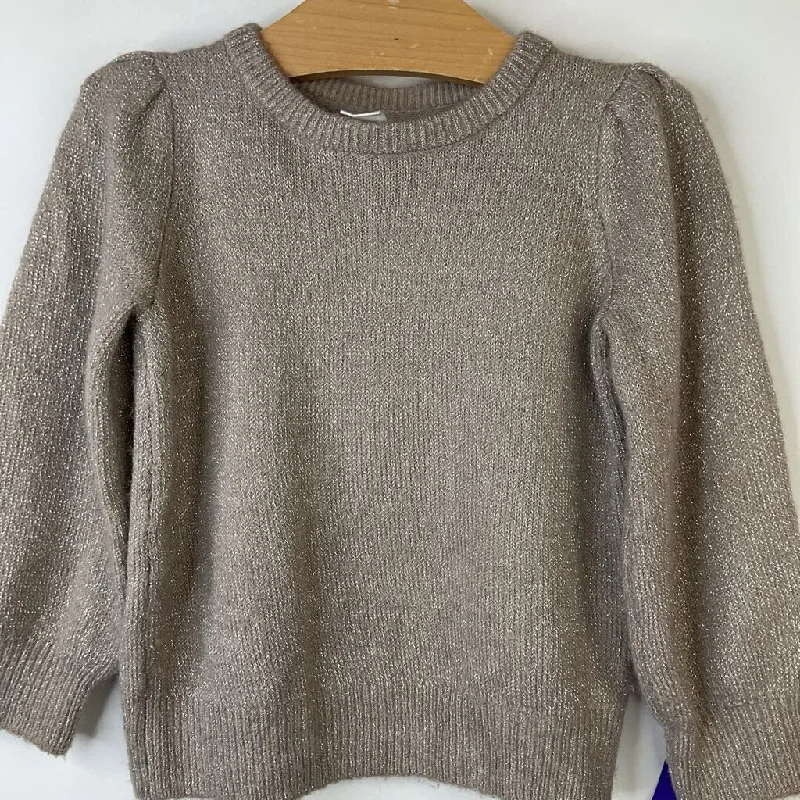 Size 3: Gap Tan/Silver Sparkles Knitted Sweater