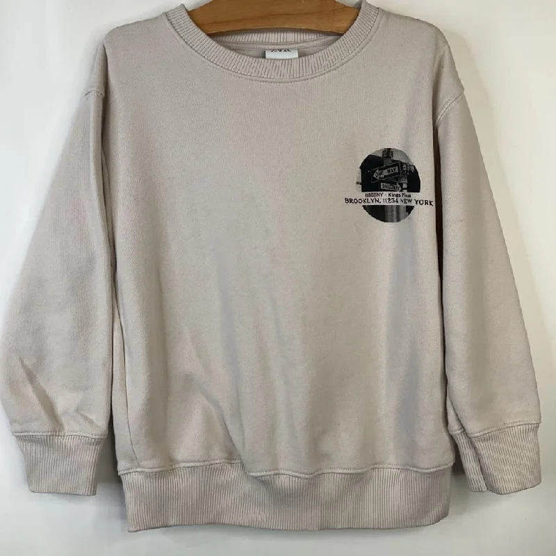 Size 6: Zara White "Brooklyn, 11234 New York" Sweater