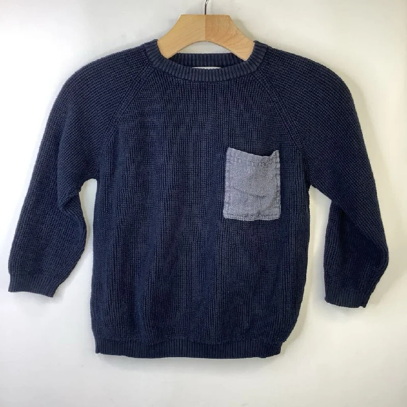 Size 8: Zara Navy Blue Knitted Sweater w/ Pocket