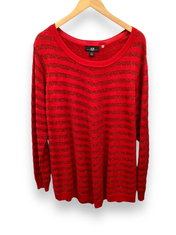 Sweater By Agb In Red, Size: 3x