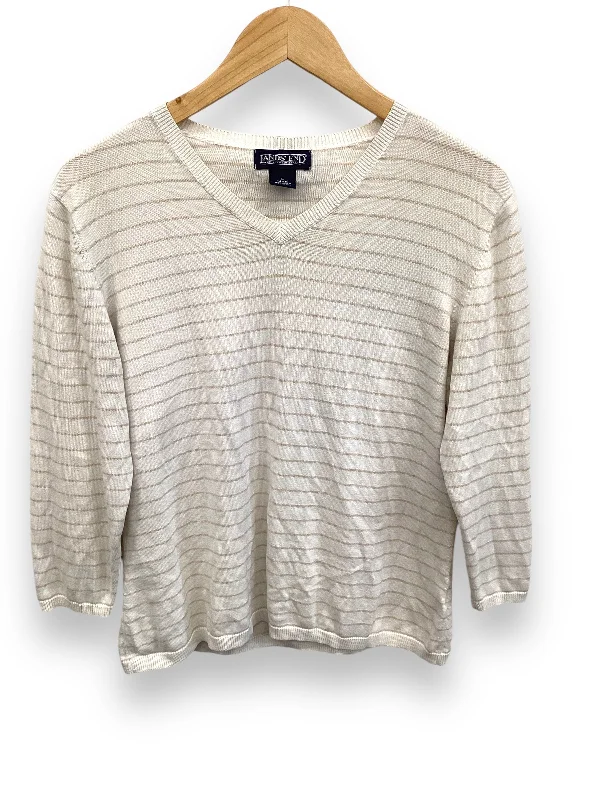 Sweater By Lands End In Cream, Size: L