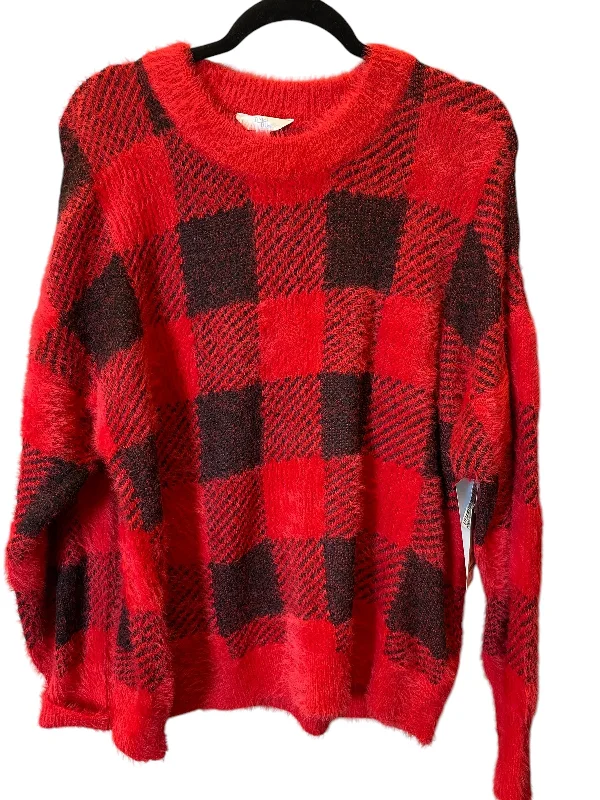 Sweater By Time And Tru In Plaid Pattern, Size: Xl