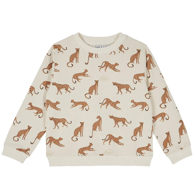 Emile et Ida Sweatshirt Ecru Leopard