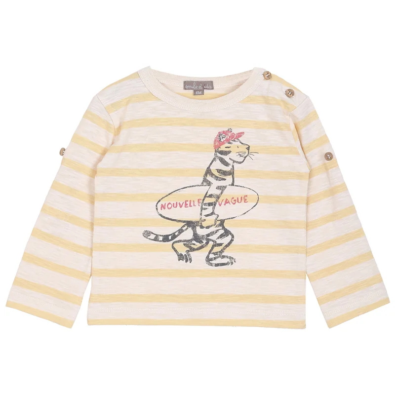 Emile et Ida Sweatshirt Raye Vanille