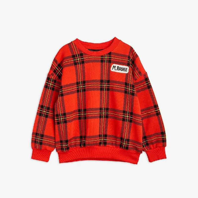 Mini Rodini Check AOP Sweatshirt Red