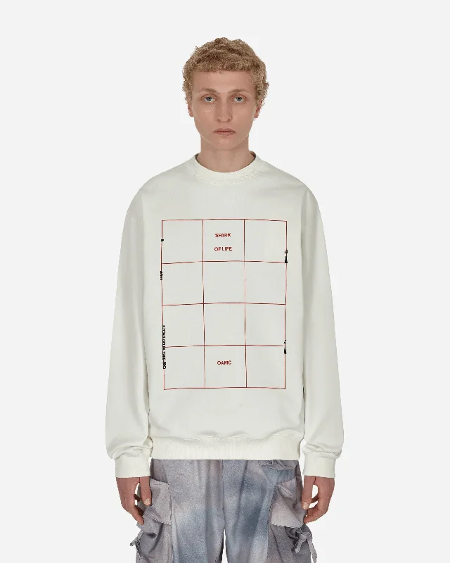 Grid Crewneck Sweatshirt White