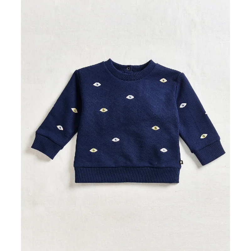 Oeuf Embroidered Sweatshirt Indigo