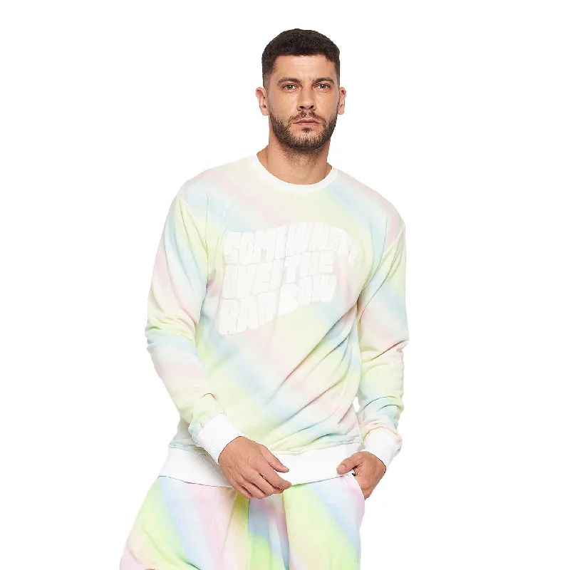 Rainbow Dyed Oversized Printed Sweatshirt