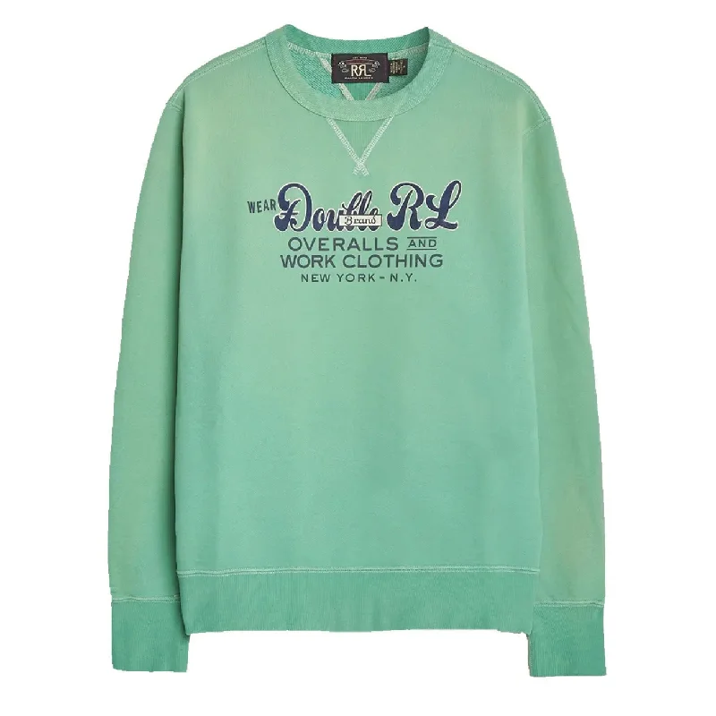 RRL by Ralph Lauren Garment-Dyed Logo Fleece Sweatshirt Turquoise