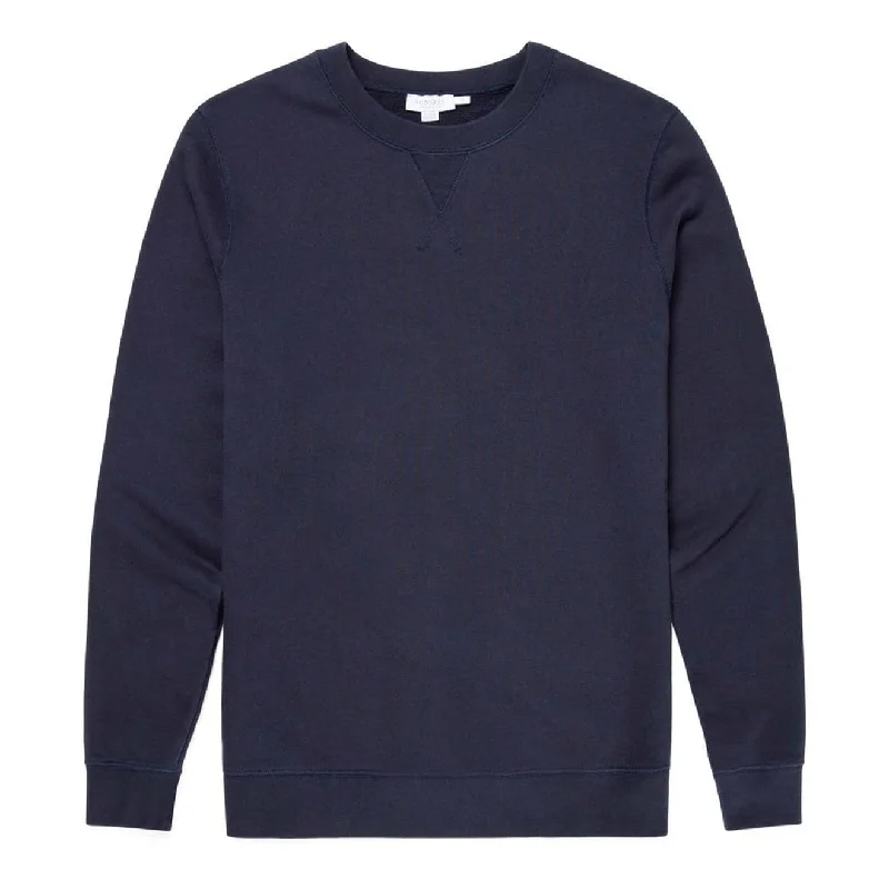 Sunspel Loopback Sweatshirt Navy