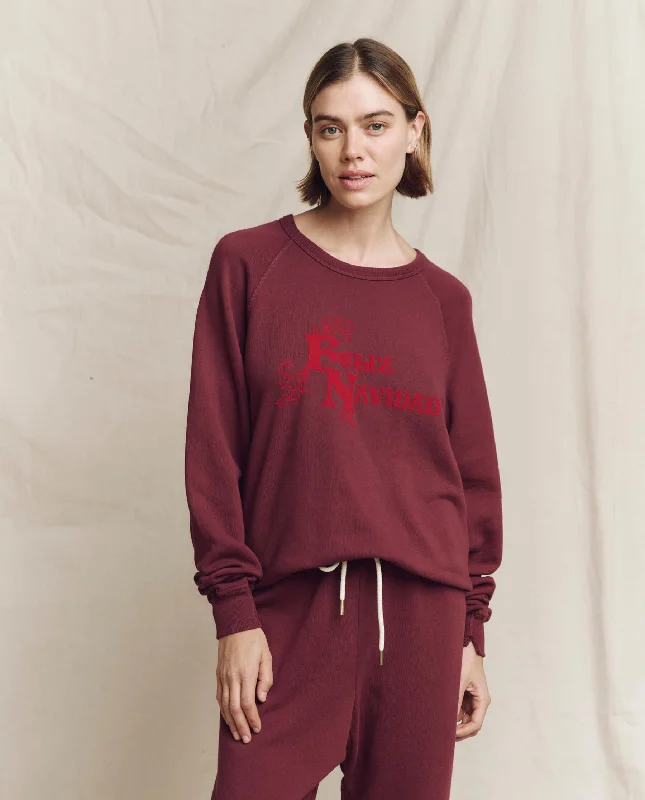 The College Sweatshirt. Graphic -- Mulled Wine with Feliz Navidad Graphic