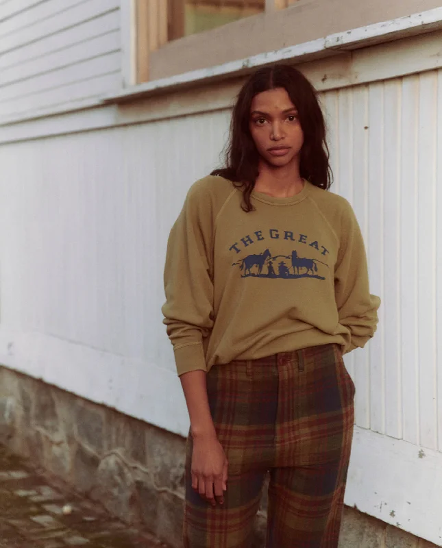 The College Sweatshirt. Graphic -- Washed Fir Green with Gaucho Graphic