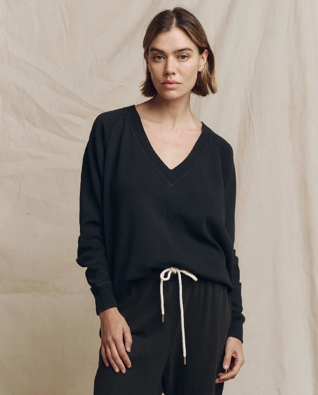 The V-Neck Sweatshirt. -- Almost Black