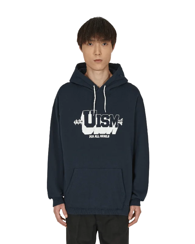 Cut-Up Hooded Sweatshirt Navy